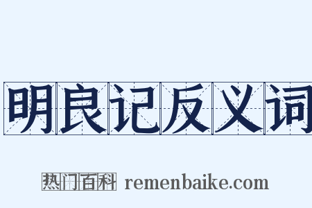 明良记反义词是什么意思的图片